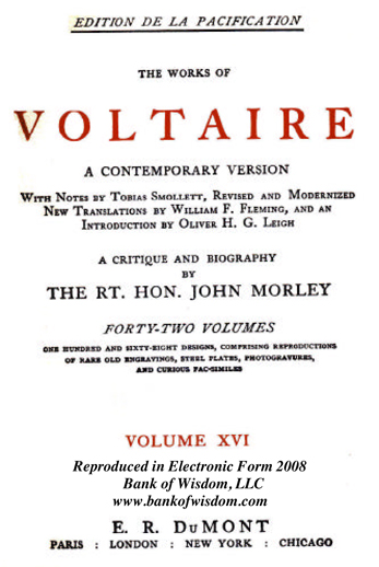 The Works of Voltaire, Vol. 16 of 42 vols + INDEX volume 43